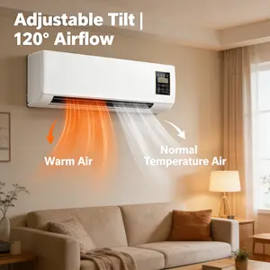 All-Season Compact Wall Mount Fan, Quiet Low Noise Heating Cooling Wall Fan, Space Saving Indoor Airflow Wall Fan, Versatile Year-Round Comfort Fan for Bedroom, Living Room, Home and Household Daily Use