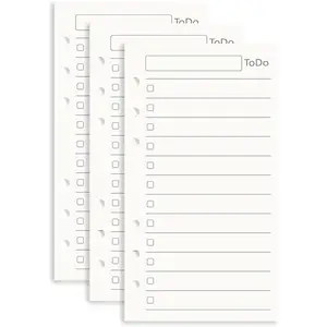 A6  Refill Paper 3 Pack Binder Inserts 6-Hole Punched Filler Paper Planner Refills, 135 Sheets/270 Pages Refillable Planner Binder Paper for A6 Planner Inserts (A6, )