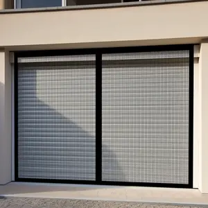 CNCEST Magnetic Garage Screen Door 10ft x 8ft Heavy Duty Fiberglass Mesh with 18 Magnets 6 Gravity Bars Tool-Free Installation For 1 Car Garage