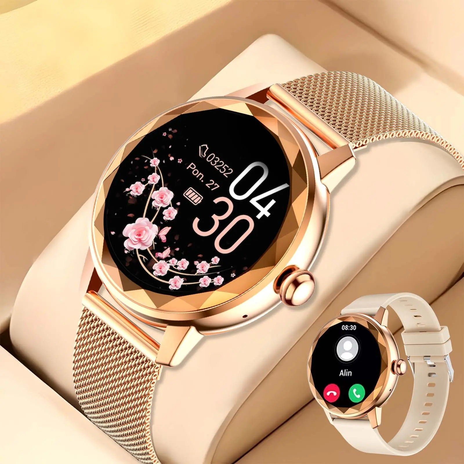 A smartwatch for 2026, featuring wireless calling and message notifications, a menstrual cycle function, and multiple sports modes, suitable for daily office work, fitness, and training, Waterproof fitness smartwatches, Digital Smart Watch