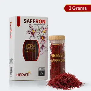 3g Herati Saffron: Grade A+ Super Negin Threads - 3.0g Glass Jar for Mood, Tea & Gourmet Cooking - 100% Handpicked