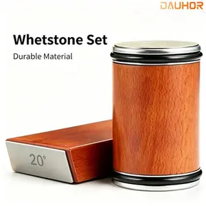Rolling Sharpener Set, including roller sharpener, wooden-handled sharpening stone, diamond and ceramic sharpening components, multi-functional kitchen sharpener, practical kitchen tool with magnetic suction and adjustable angle