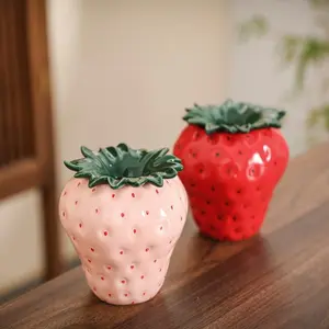 Artificial Strawberry Decoration, 1 Count Fake Fruit Ornament, Decorative Fruit for Home Kitchen Party, Perfect Photography Prop & Shop Display Prop, Plants