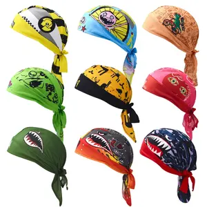 Retro Biking Pirate Cycling Hat - Adjustable Outdoor Cap, Stretch Fit Cap, Stylish Hat, Sweat-Wicking Quick-Dry Cycling Headscarf Headband for Sports, Outdoor Use