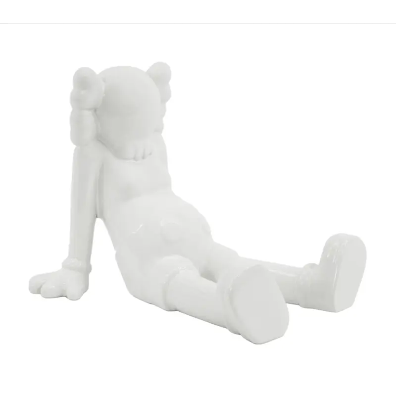 White Ceramic Sitting Clown, 9 in Tabletop Decor