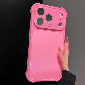Four-Corner Anti-Collision Case! Instant 17-Style Large View Glass Back suitable for iP17promax phonecase, iP16promax/15pro/14/13 anti-drop protectivecover Smartphone Cellphone