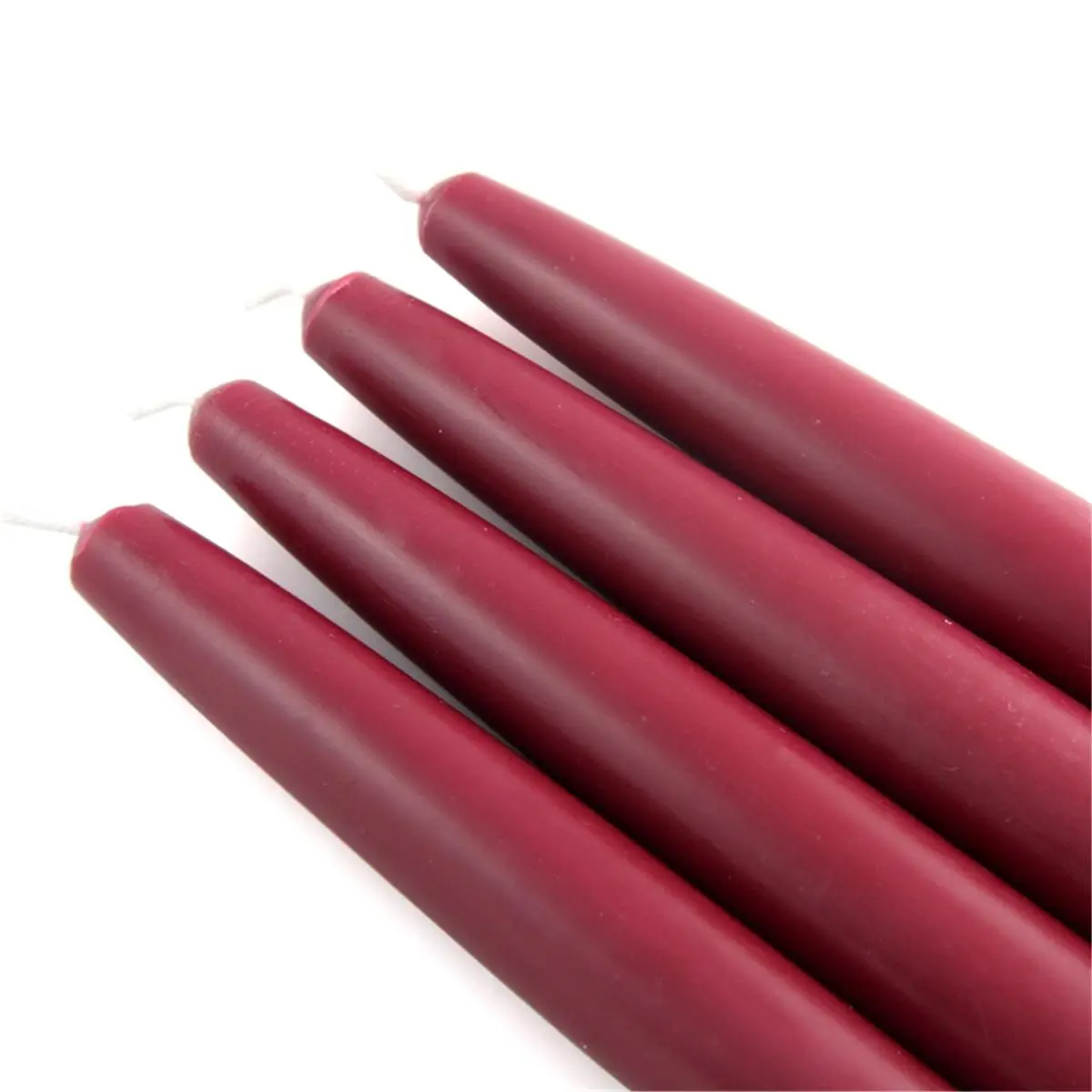 212 MAIN 12-Piece 12 in. Unscented Burgundy Handpoured Wax Taper Candles, Long-Burning Smokeless Lights for Camping & Hiking Decorations