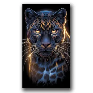 Leopard Large Diamond Art Painting, DIY Full Drill Crystal Rhinestone Kit, Adult Arts and Crafts, Gem Art Wall Decor
