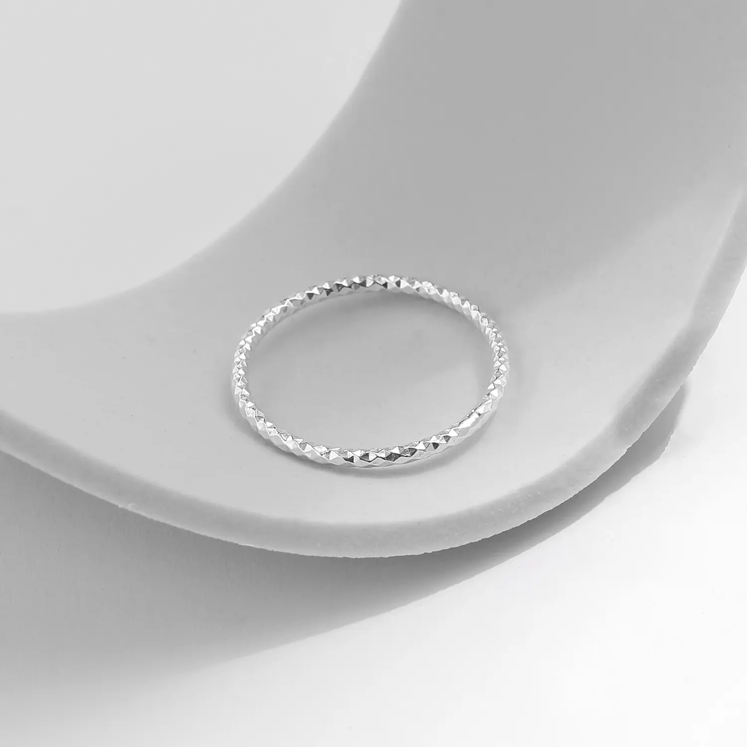 925 Sterling Silver Ring for Women, 1mm Ultra-Thin Minimalist Textured Band for an Elegant Ring Stack and Jewelry Stack, Meaningful Gifts, 925 Stamp Rings