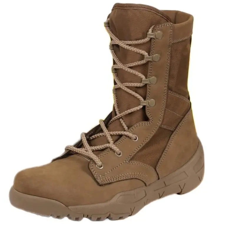 Rothco Waterproof V-Max Lightweight EVA-Nylon Athletic Tactical Men's Boots - AR 670-1 Coyote Brown, 8.5in Plain Design, Lace-Up Walking Shoe, Padded Leather Footwear
