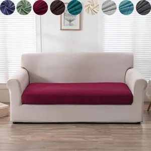 1PC Solid Color Large Leaf Waterproof Sofa Cushion Cover, Elastic Sofa Slipcover, Elastic Bottom Single-Seater Sofa Cover, Durable Furniture Protector, All-Season Use, Easy to Remove & Clean, Dog & Cat-Friendly, Ideal for Home & Office Decor
