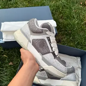 Gray MA 1 rhinestone shoes