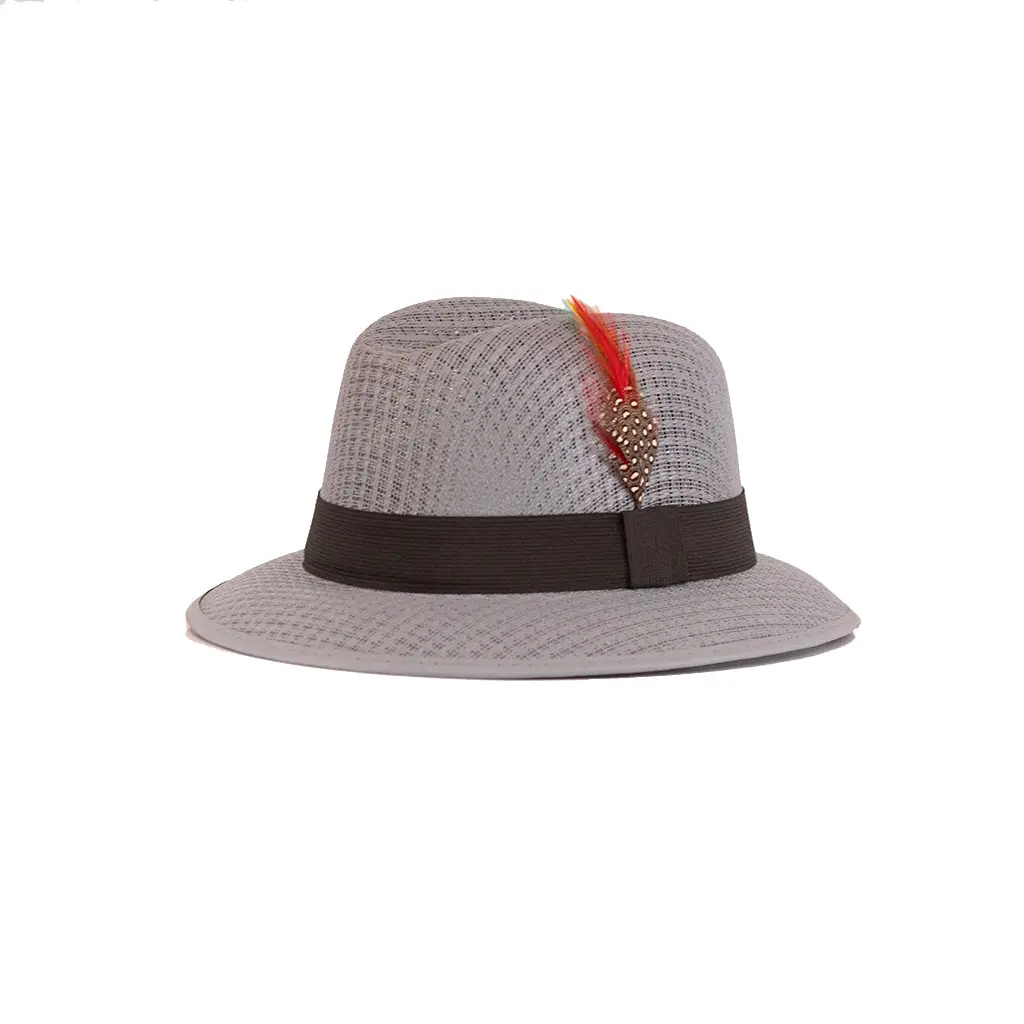 Gunthers Co Artisanal Handmade Mexican Craft Classic Lowrider Fedora Hat - Charcoal Fashion Accessory, SM/MD/XG Multi-Size Headwear, Handmade Detail