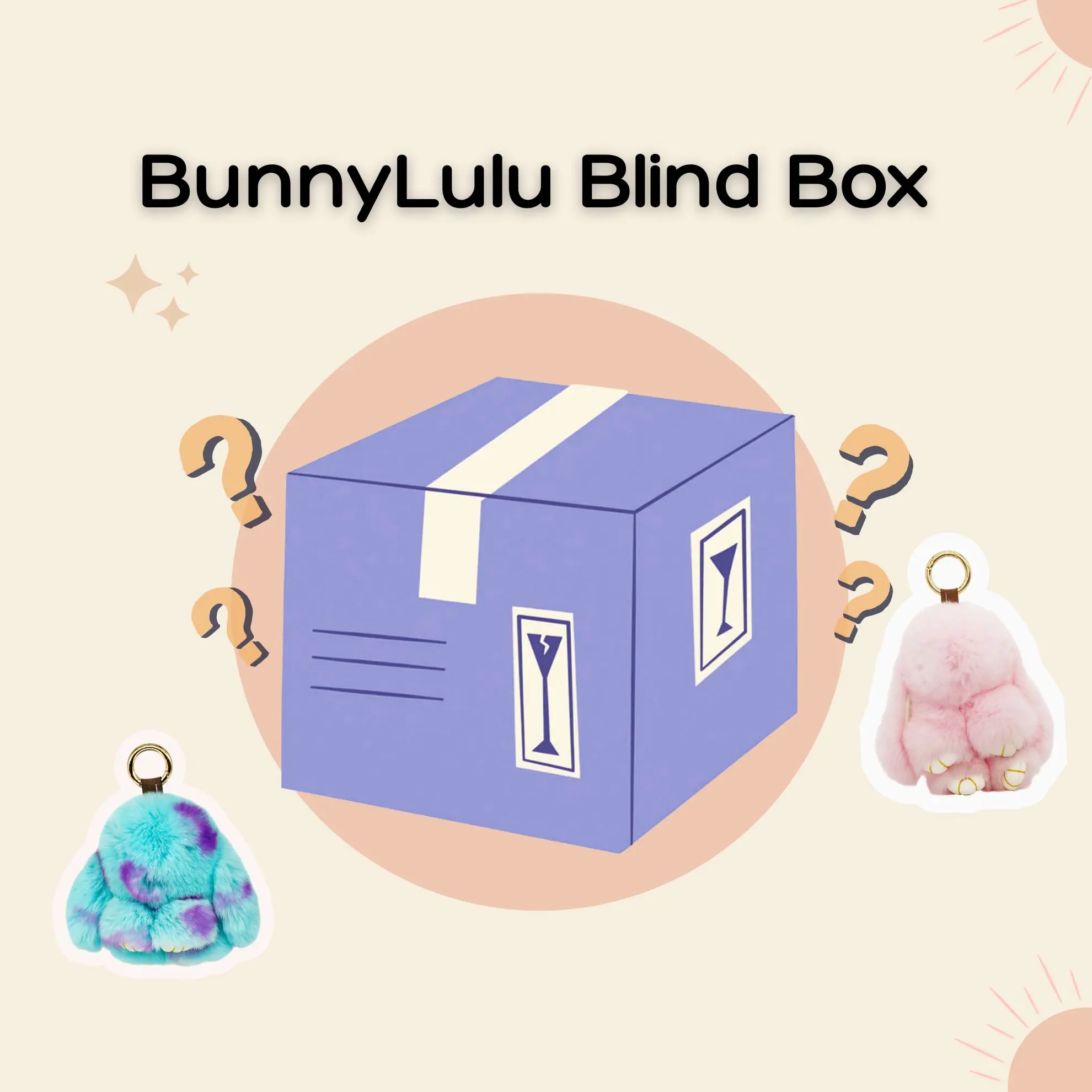 NO BRANDE Puffy Bunny Blind Box Keychain, Handmade Plush Bag Charm for Backpacks, Aesthetic Daily Accessory Gift for Women, Mother's Day Gift, Everyday Bag, Handmade Item, Unisex Wear, Cute Look, Bunny Shape, Surprise Bunny