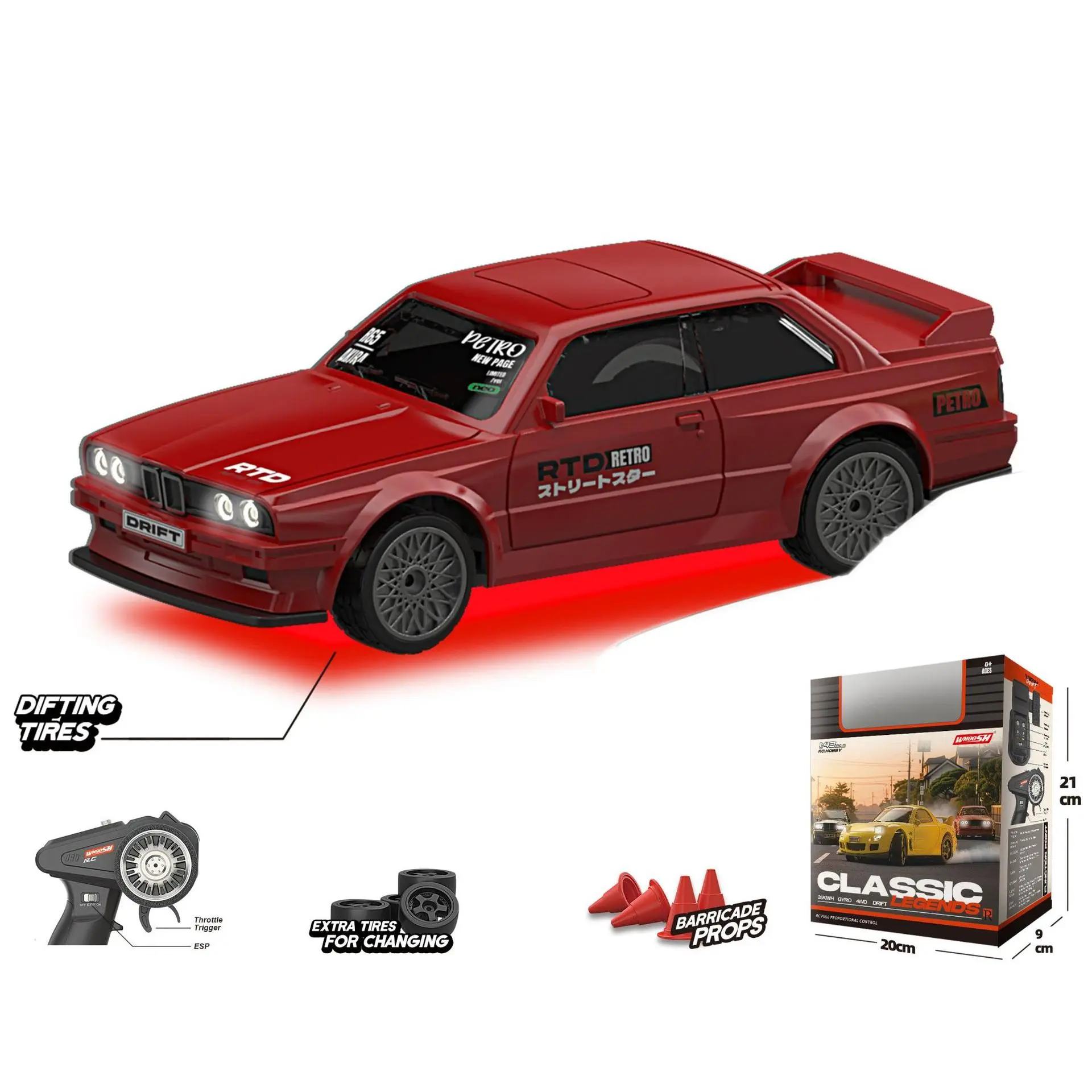 1/43 Mini RC Model Car, Remote Controlled Drift M3 Racing Car, Desk Decoration, Boy's Gift, Remote Controlled Car