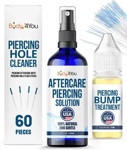BodyJ4You - Piercing Cleaning Kit - Natural Oils For Bumps & Keloids Gentle Oral Cleanser Cleansing BodyJ4You - Piercing Cleaning Kit - Natural Oils For Bumps & Keloids Gentle Oral Cleanser Cleansing