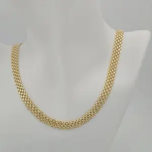 Cadena tejida Gold plated unisex