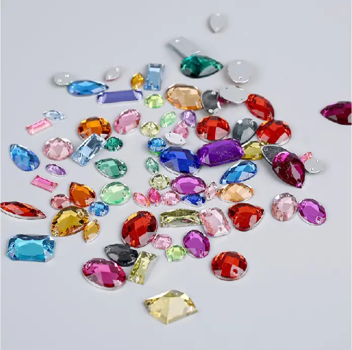 Mixed Color Flat Back Acrylic Rhinestone Gemstones Assortment - DIY Fashion & Costume Jewelry Craft Accessories for Clothing, Dresses, Shoes, Bags