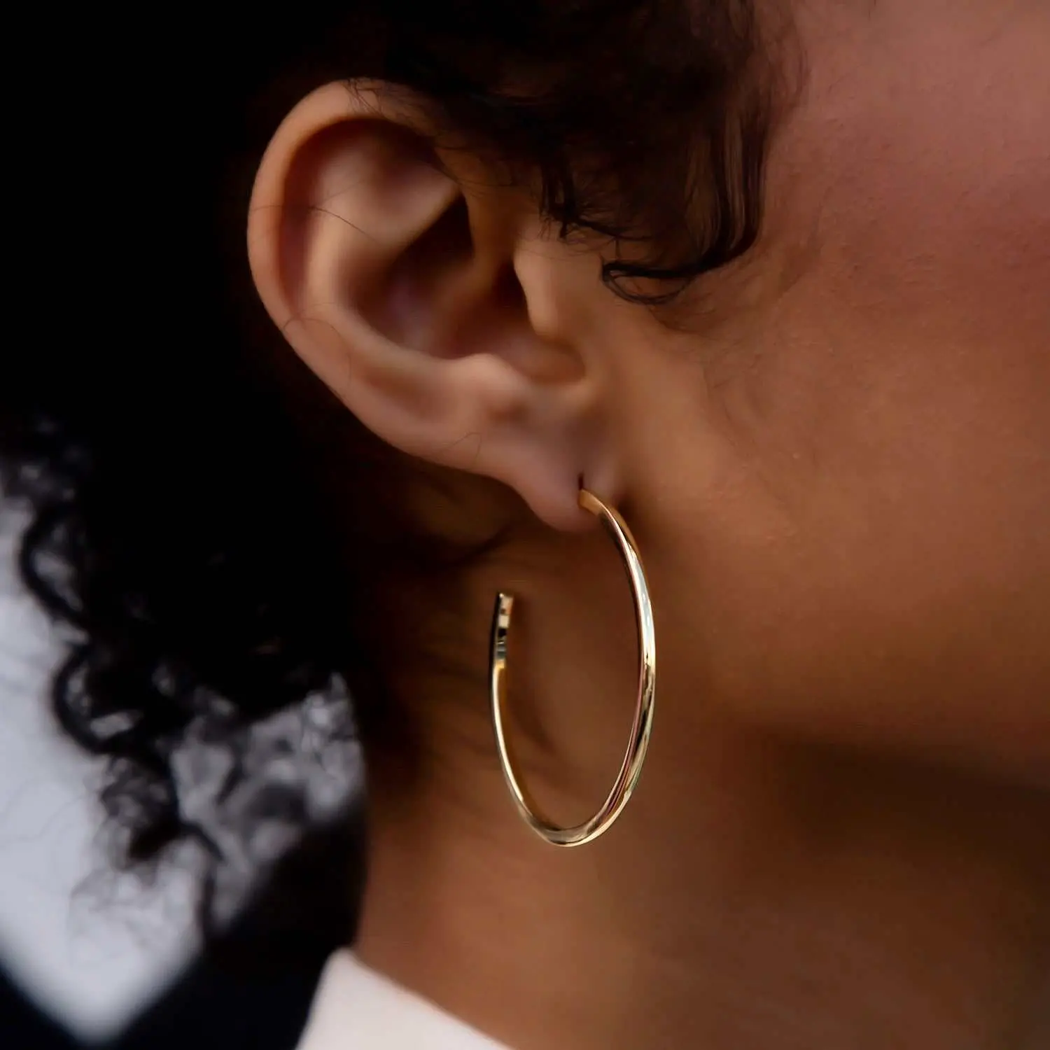 GLD Plain Hoop Earrings in Yellow Gold - Perfect Gift #tiktokshopsummersale