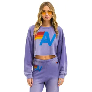 VINTAGE LOGO CROPPED CREW SWEATSHIRT RELAXED - FADED GRAPE