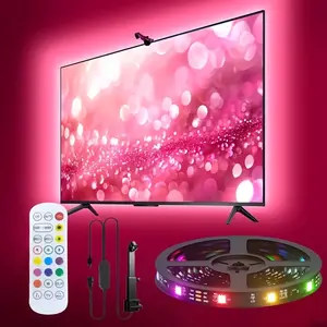Smart LED TV Backlight Strip with Ar Color Sensor, 24 Key Remote Control, USB Powered, Adjustable Brightness, Ideal for Living Room, Bedroom, Game Room