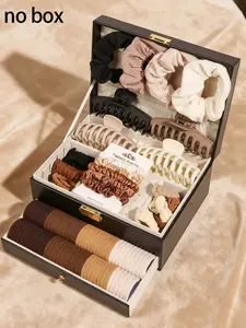 123pcs includes seamless ponytail clip, various hair clips, hair bands and hair bands, very suitable for holiday parties, summer hair accessories gift bag, simple style hair bands, reusable rubber bands, Hair Claws Set