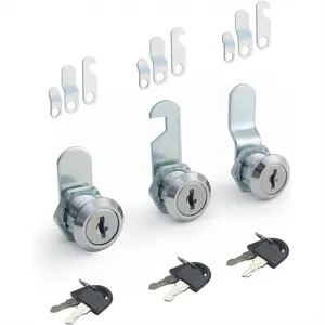 3 Packs Cabinets Locks with Keys, Keyed Alike Cam Lock for Mailbox Toolbox Replacement, 5/8 Inch