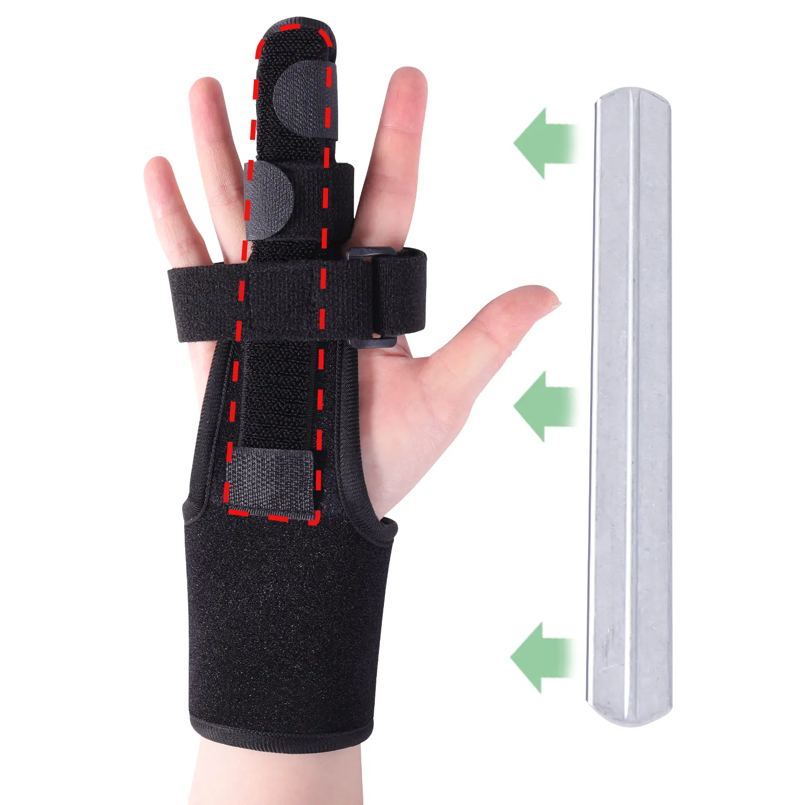 Finger Splint Brace with Detachable Aluminum Stabilizer Plate, Breathable Honeycomb Mesh Adjustable Finger Wrist Fixation Support, Multi-Finger Immobilizer for Injury Arthritis Surgery Recovery Day Night Sleep Use