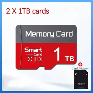2-Pack × 1TB Micro SD card TF memory card and adapter for smartphones, tablets, cameras, computers, car audio systems, game consoles - a long-lasting and reliable multi-device storage solution. Micro TF monitoring system