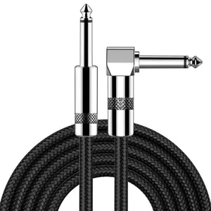 Guitar Cable 10ft Electric Instrument Bass AMP Cord for Electric Mandolin, Black), Pro Audio (Right Angle to Straight