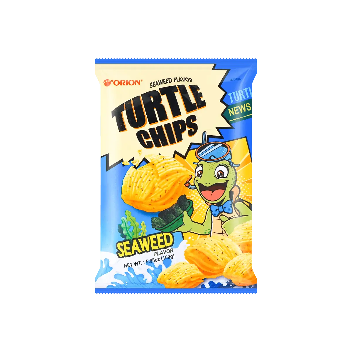 ORION Seaweed Flavor Turtle Chips 160g - Korean Snack, BTS Suga's Favorite, Crunchy & Savory