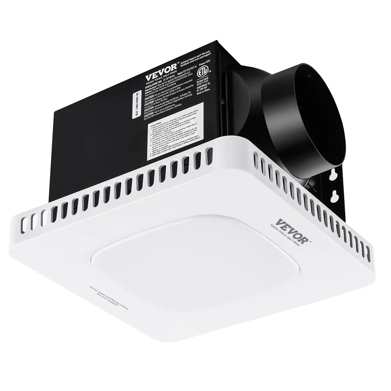【BackToSchool】VEVOR Bathroom Exhaust Fan, 80 CFM High-Efficiency Ventilation, 1.5sones Low Noise Operation All-Copper Motor, Energy-Saving Bathroom Ceiling Fan, No Need For Attic Access, For Various Ceilings, Led Ceiling Light Fan