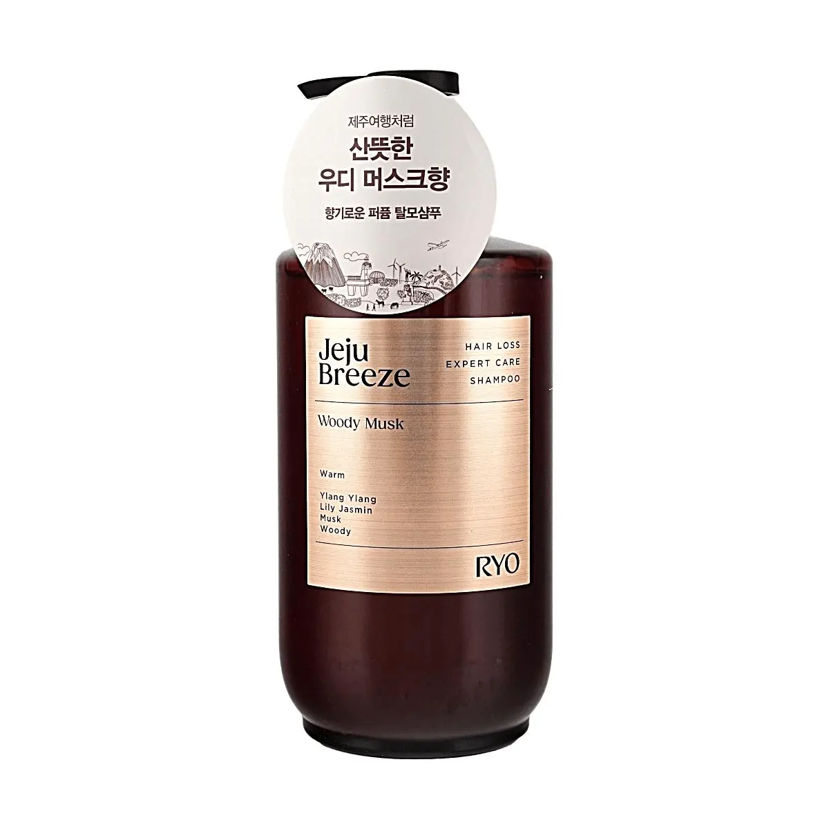 RYO Anti-Hair Loss Shampoo - Jeju Breeze Scent, Woody Musk, 585ml, Gentle Acidic Formula for Hair Fall Control