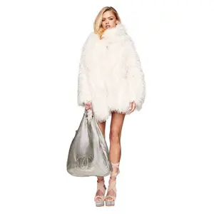 DOVE SCARF FUR COAT - CREAM