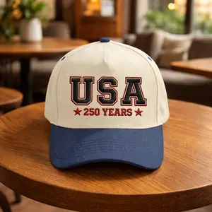 Embroidered USA 250th Anniversary Gift Hat, Patriotic Gift For Friend, 4th of July Cap, Freedom Trucker Hat, American Celebration Gift
