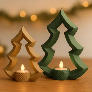 Handcrafted Christmas Tree T-Light Candle Holder – Eco-Friendly Holiday Décor | Modern Scandinavian Accent