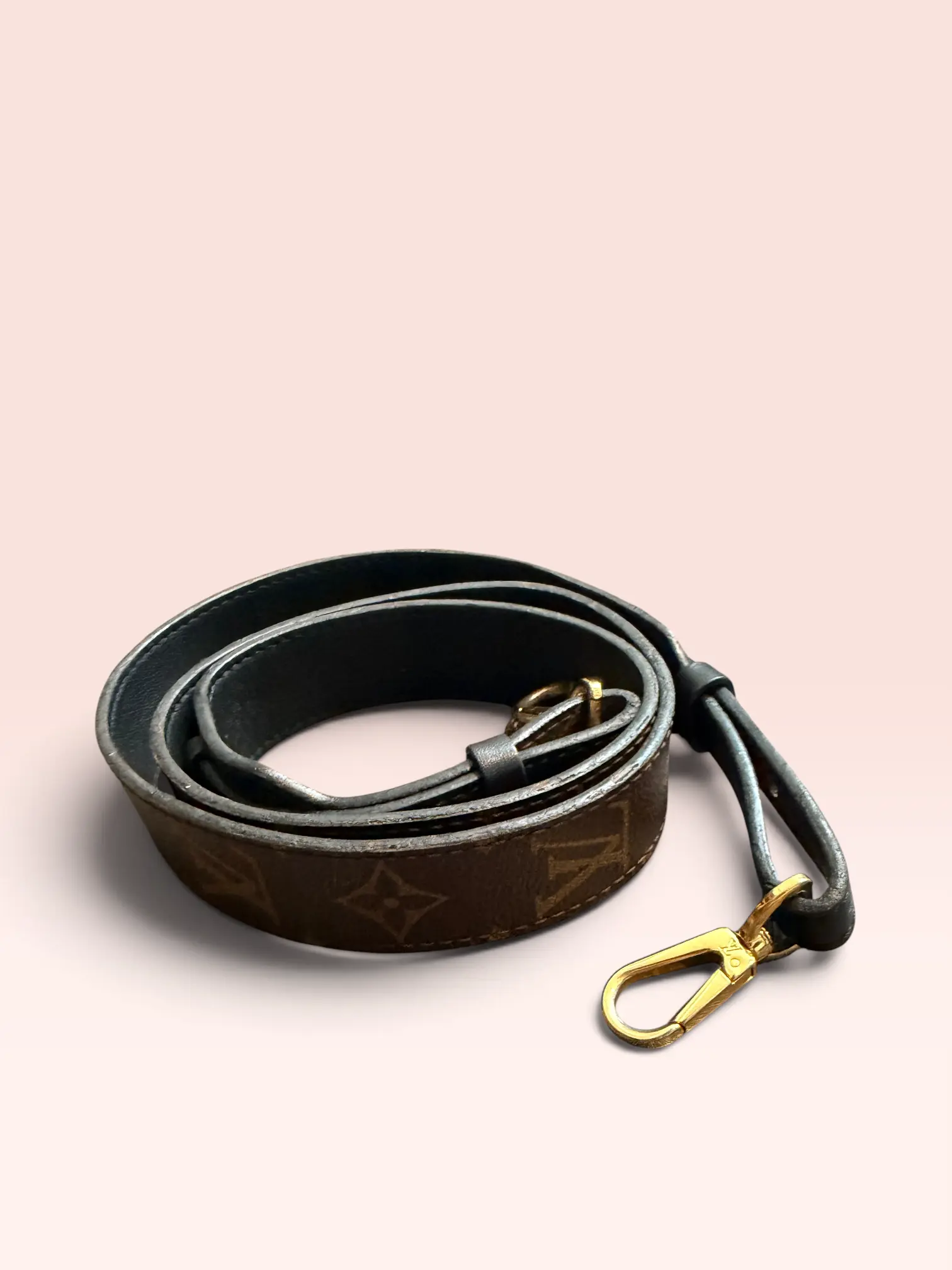 Pre-owned Louis Vuitton Canvas / Calfskin Leather Bag Accessories Monogram Canvas Bandoliere Strap 2017