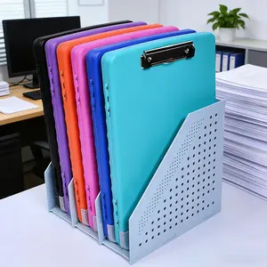 1 piece - Durable document organizer, office folder board, student-specific test paper storage and organization board, foldable folder-style plastic clipboard with storage function