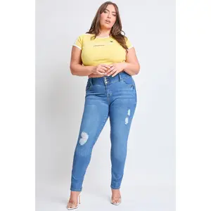 Women's Plus Essential Sustainable Distressed Skinny Jeans