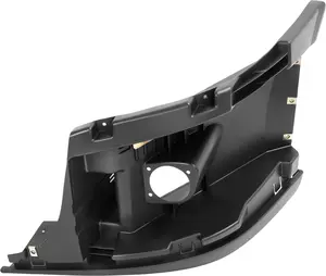 Front Bumper Reinforcement Compatible with 2008-2017 Freightliner Cascadia Bumper End Corner Extension Inner Reinforcement Left Driver Side With Fog Light Cut-out Black Plastic (PP)