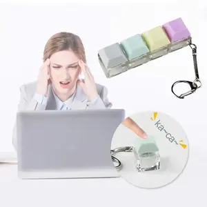 Keyboard Key Fidget Toy Colorful Keychain Keycap Stress Relief Toy for Children Adults Gifts Finger Button Anti-Stress Toys NONE