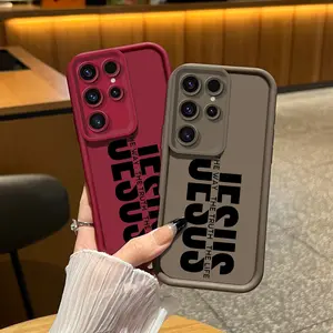 2026 new JESUS fashion pattern TPU Samsung phone case, comfortable military grade anti fall and anti scratch all inclusive phone case, Samsung Galaxy S26 Ultra S25 Ultra S24 S23 FE S22 S21 Plus A54 A53 A52 A36 A35 A34 A33 A17 A16 A15 A14 A13-ZQ136