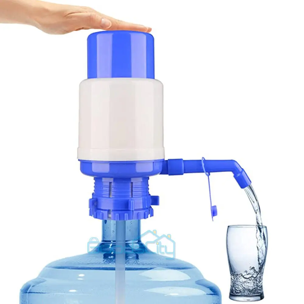 Hand Press Manual Water Pump for 5-6 Gallon Bottles BPA Free Plastic Easy to Use for Home Kitchen Office Camping Sports