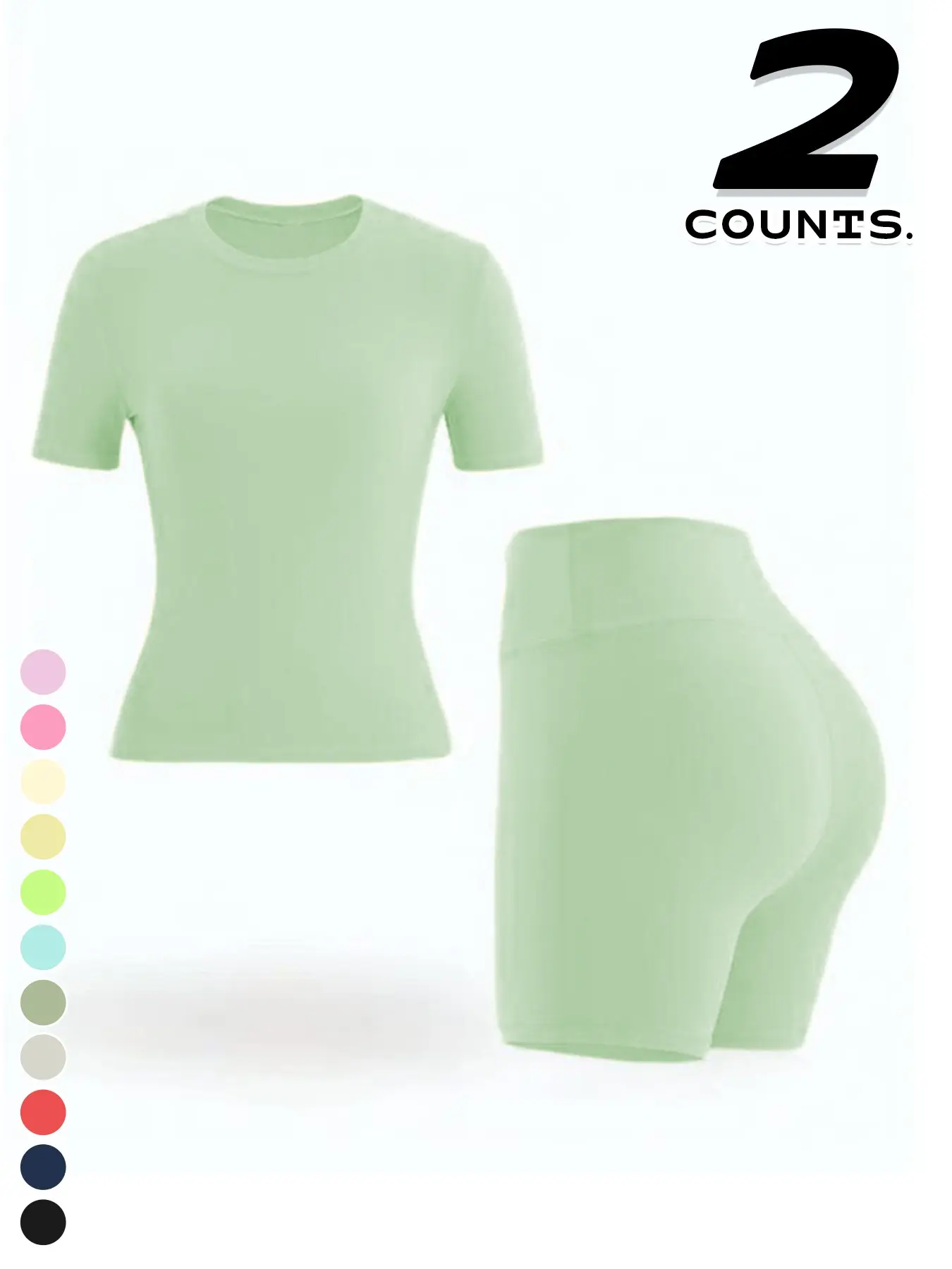 New Women's Sportswear Set Short Sleeve Top + Shorts Combo, Slim-Fitting Summer for Yoga, Gym, Outdoor Sports, Casual Wear, Matching Workout Set, Casual Sporty Set