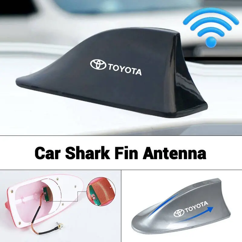 Car Roof Top Mount Shark Shape Fin Antenna Aerial cover decoration for Toyota camry chr corolla rav4 yaris prius Hybrid prado Fortuner Hilux auris Weather Resistant Car Accessory