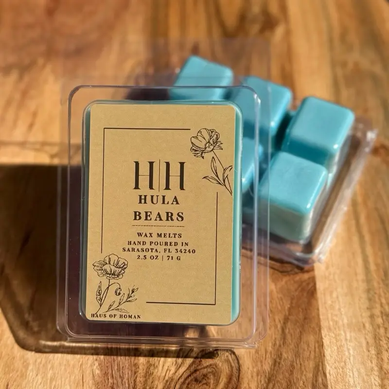 H|H Hula Bears 2.5oz 71g Scented Wax Cubes for Home Fragrance Hand Poured in Sarasota,FL