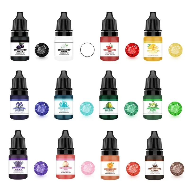12/24 color resin pigment set, 5ml/color, used for DIY dyeing projects of epoxy resin and UV resin, suitable for jewelry making DIY, Arts Crafts Supplies, Crafts Art Supplies, Art Materials
