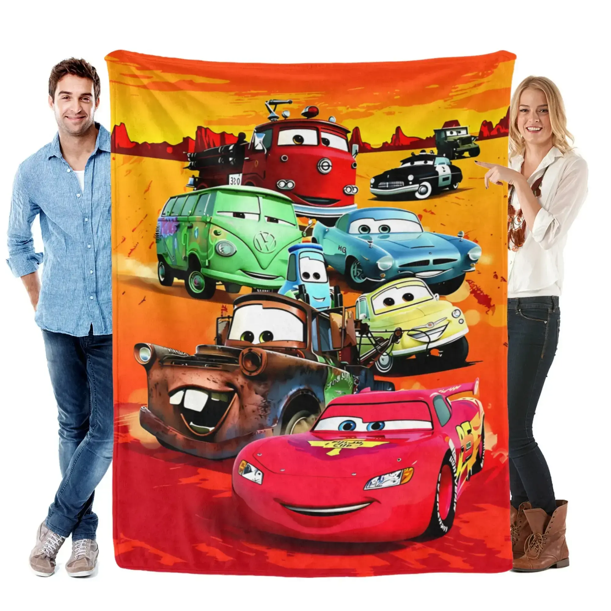 Disney Pixar Cars Lightning McQueen Flannel Blanket – Soft Cozy Lightweight Throw Blanket with Classic Cartoon Racing Car Design, Warm Blanket for Kids, Teens & Fans, Bedroom, Bed, Couch, Sofa & Travel