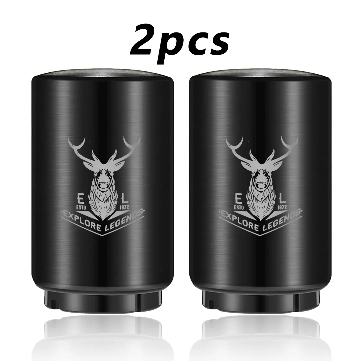 2pcs Automatic Beer Bottle Opener with Magnetic Cap Stainless Steel One-Handed Lid Opening Spring Loaded Push&Pop boujee kitchen gadgets for Kitchen Home Bar Restaurant Household Utensils Beer Accessories Gift Elk Modern