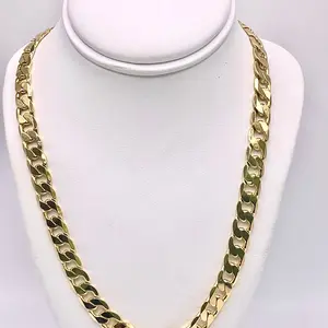 Cuban Link Necklace Yellow Gold Filled Unisex Chain Oro Laminado cadena cubana